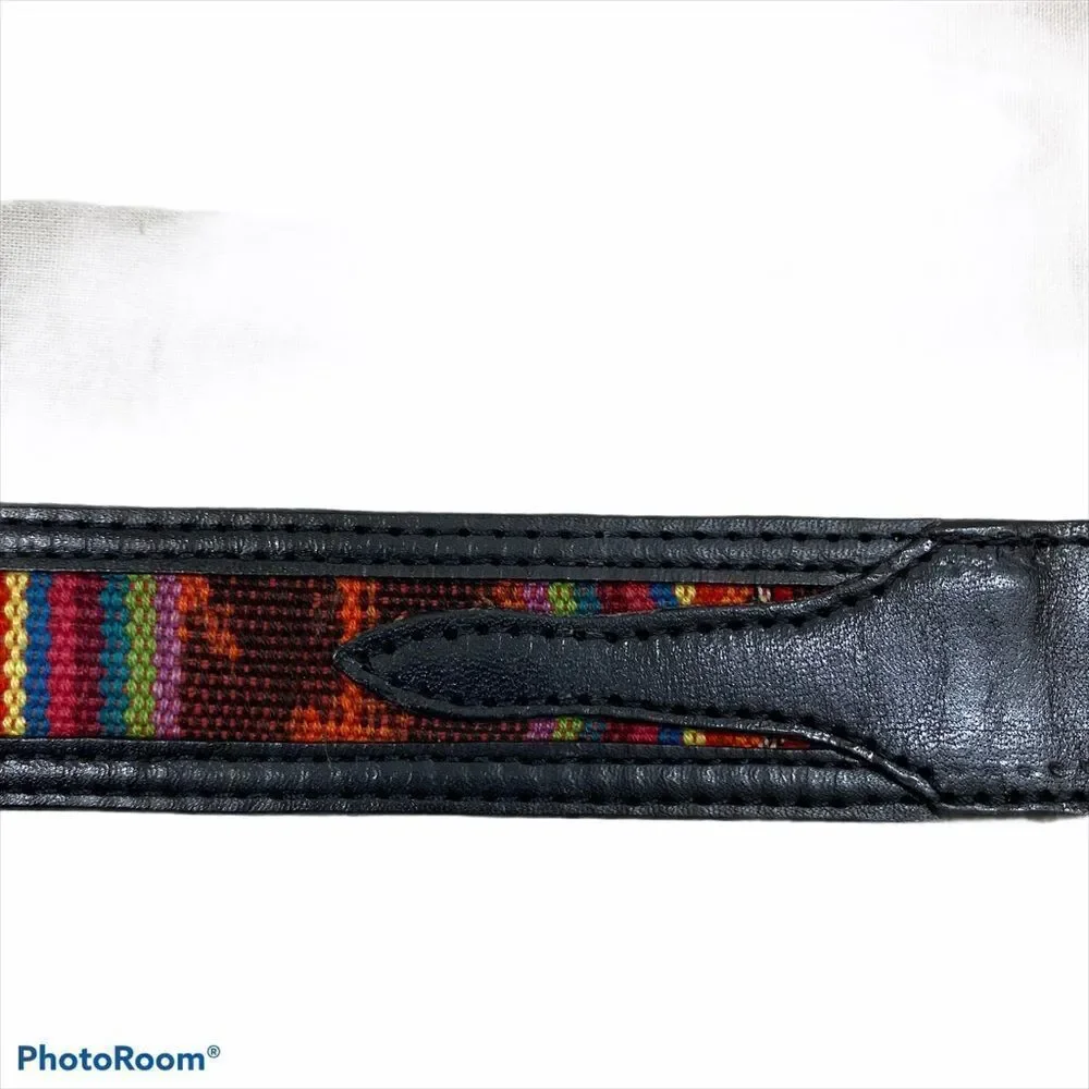 NWOT Brushy Creek Serape Black Leather Belt 28‎